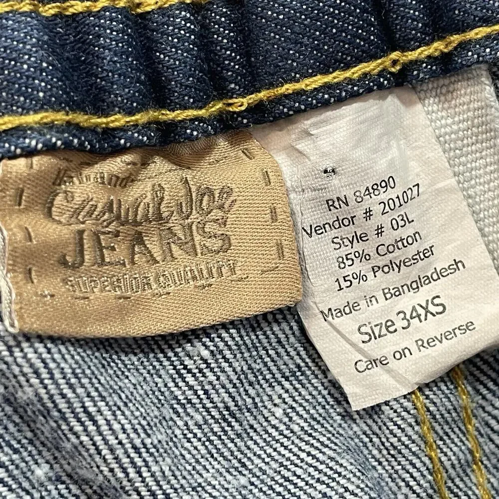 Vintage Haband Casual Joe Jeans Mens Fit 32x26 (34 Tag) Blue Denim Elastic Waist